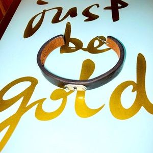 Boho Leather Fossil Cuff